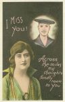 'I Miss You' Antique Postcard - Online Jigsaw Puzzle