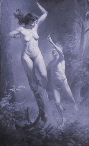 Gorgeous painting of Apollo and Daphne is by Michael Allan Chelich - http://www.michaelchelich.com/index.htm