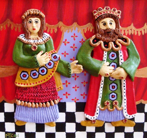 Multimedia artwork of Justinian and Theodora by artist Maria Cool