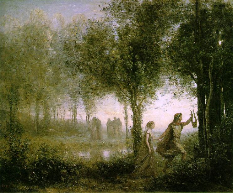 Jean-Baptiste Camille Corot, Orpheus Leading Eurydice Through the Underworld (1861)