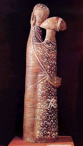 Philemon and Baucis, ceramic, Margit Kov�cs (Hungary, 1902-1977)