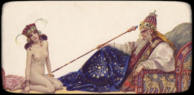Sheherazade and King Shahryar -cruel love and domination