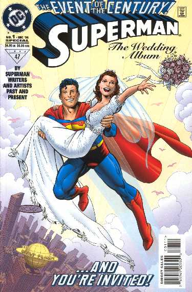 Superman: The Wedding Album was a comic book, published in 1996 by DC Comics, that featured for the first time in 60 years the real wedding of Lois Lane to Clark Kent/Superman— previous wedding stories had turned out to be hoaxes, dreams, or imaginary tales.